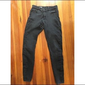 high waisted, distressed AG jeans